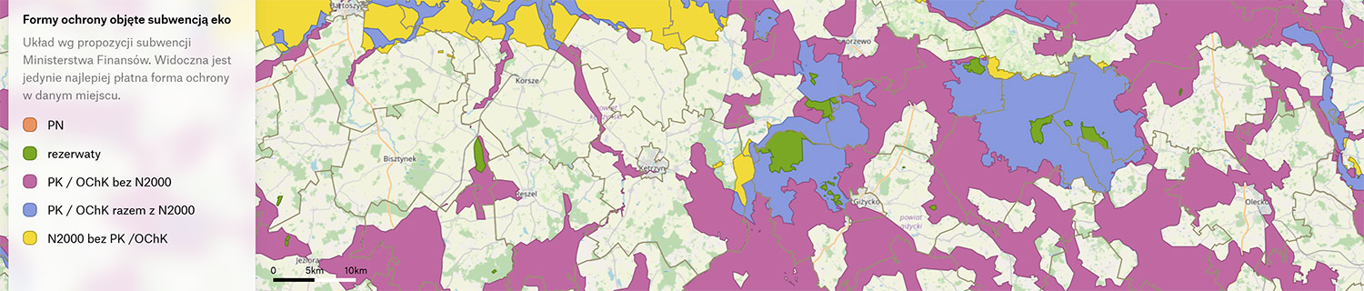 Mapa: analiza subwencji ekologicznych