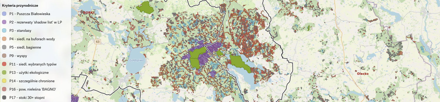 Mapa: kryteria ONoL