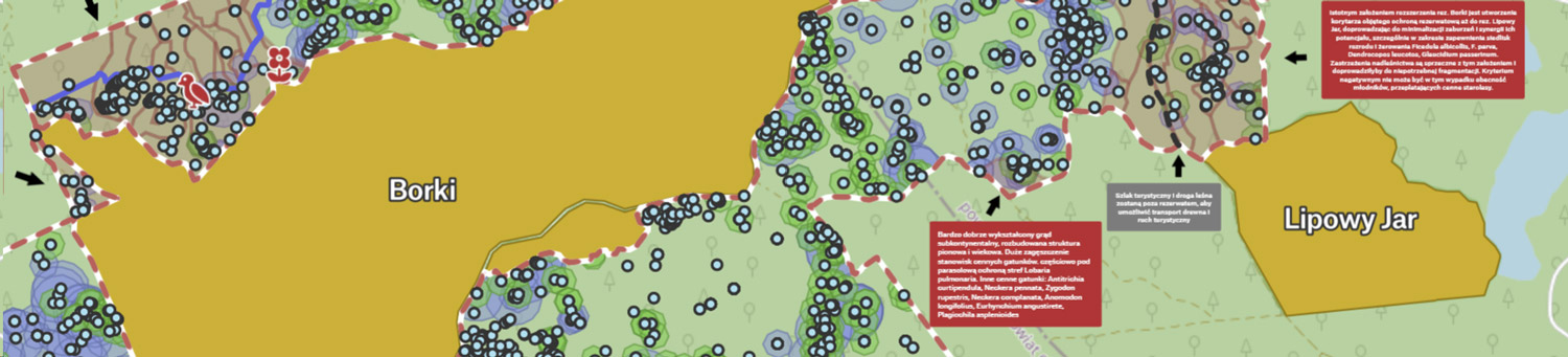 Mapa: rozszerzenie rez. Borki